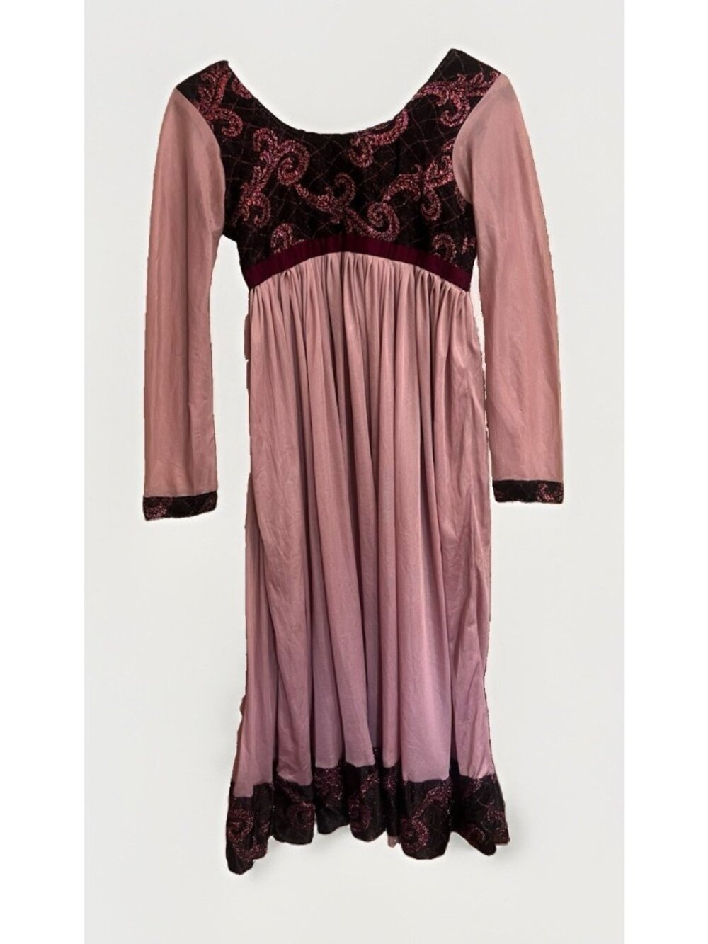 OOAK Homemade Vintage Rare Renaissance Long Sleeve Midi Dress Women's XS. Mm